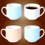 Placeholder: cartoon pencil sketched little coffee mugs with smoke, pastel background, seamless texture, trending on artstation, 4k