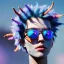 Placeholder: Ultra Realistic photo, medium shot view, drunken dancer women, carnival scene, monster hair, steampunk. Blue hair, confeti, Sunglasses, smoking, happy, festival, red fog. highly detailed, concept art, unreal engine 5, ray tracing, RTX, lumen lighting, ultra detail, volumetric lighting, 3d, finely drawn, high definition, high resolution.