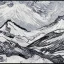 Placeholder: Snow mountain, by van gogh, Black and White, 4k