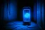 Placeholder: luce blu, blocco energetico, telefono cibernetico