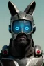 Placeholder: Medium Close Up Portrait, Front image. cyborg, cyberpunk, rabbit mask, strong man, short hair and beard. Carbon suit army, leds. Red, blue, color. camouflage style. Color background, photo studio. highly detailed, concept art, smooth, unreal engine 5, ray tracing, RTX, lumen lighting, ultra detail, volumetric lighting, 3d, finely drawn, high definition, high resolution.