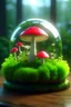 Placeholder: cute terrarium with a little mushroom, digital art, Unreal Engine