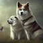 Placeholder: sad, abandoned, miserable akita dog tied beside shitzhu dog on lonely highway, 8k resolution, high-quality, fine-detail, iridescent, intricate, digital art, detailed matte, volumetric lighting, illustration, 3D octane render, brian froud, howard lyon, selina french, anna dittmann, annie stokes, lisa parker, greg rutowski