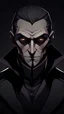 Placeholder: Design an anime portrait of a villainous character with a menacing expression and dark, shadowy elements.