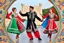 Placeholder: 1 man and 1 girl in Azerbaijani costume ,dancing Azerbaijan folk dance together