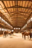 Placeholder: Exhibitor show hall with horses in a horse stable