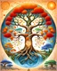 Placeholder: The tree of life is made of the four seasons of spring, summer, autumn, winter, along with light, water, fire, wind, earth, and love, along with the symbol of Yang-ying