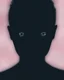 Placeholder: A surreal, abstract portrait featuring a dark, shadowy face with large, sparkling eyes that resemble galaxies. The background is a soft gradient of pink and white, creating a dreamlike atmosphere that contrasts with the starkness of the face. The overall effect is otherworldly and intriguing, inviting contemplation.