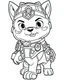 Placeholder: outline art for Zuma From Paw Patrol coloring page, Japanese manga style, cartoon style, cute face, white background sketch style, full body is a must, only use outline, clean line art, no shadow, bold outline