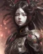 Placeholder: Detailed anime baby, dark brown hair, black and red dragon scale armour, intricate details, full body portrait, keep head in frame, slight smile, black Japanese motif, concept art, highly detailed, digital painting, concept art, sharp focus, illustration, art by Yoji Shinkawa, WLOP and greg rutkowski and alphonse mucha and artgerm and yanjun Chen and Junji ito and Makoto Shinkai, HDR, octane render