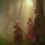 Placeholder: portrait of fantasy cleric elf and a thief and a wizard in the woods painted by william turner