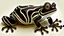 Placeholder: add a stylized brown frog with black stripes