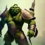 Placeholder: isometric clean art of a orge,warrior suit, soft lighting, high definition, unreal 5, full body