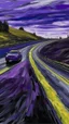 Placeholder: A blackish violet highway with fast cars painted by Vincent van Gogh