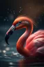 Placeholder: portrait of the flamingo in waves like birds,shot on Hasselblad h6d-400c, zeiss prime lens, bokeh like f/0.8, tilt-shift lens 8k, high detail, smooth render, down-light, unreal engine, prize winning