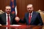 Placeholder: Recep Tayyip Erdogan with Recep Tayyip Erdogan shake hand,rtx, reflection, 8k, glow,