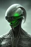 Placeholder: alien, head, evil,green eyes, weapons, blood, 8k, finely detailed, photo realistic, HR Giger style