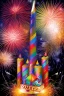 Placeholder: birthday party with fireworks flyer