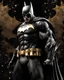 Placeholder: Batman digital art black background, white and gold colors, incredibly hyper-detailed, full body, artwork, 8k