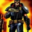 Placeholder: ultra detailed fullbody portrait of JUDGE DREDD (2000 AD) aiming Pistol, extremely detailed digital painting, intrincate, extremely detailed face,crystal clear Big eyes, in the style of Simon Bisley, mystical colors , perfectly centered image, perfect composition, rim light, beautiful lighting, 8k, stunning scene, raytracing