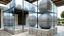 Placeholder: A minimalist construction of hollow stone cubes and frosted glass spheres, inhabited by diverse people within the structures.