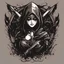 Placeholder: dark assassin, vector, tshirt design, logo, illustrator, fantasy, hypered deails, beautiful