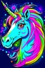 Placeholder: Cartoon pfp character detailed unicorn rainbow neon