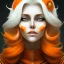 Placeholder: fantasy setting, woman, orange and white hair, wavy hair, freckles, ranger, more orange hair, more white hair, more white hair