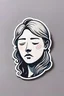 Placeholder: A minimalistic fantasy sticker of a sleepy person's face