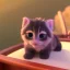 Placeholder: Cute kitten on a wooden boat