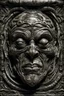 Placeholder: sculpture of dark side of a king face . Multiple faces . decayed and rotting with grotesque proportions and imagery. abstract grotesqueries, detailed texture, surreal horror, biomechanical design, by hr giger and beksinski