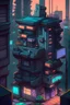 Placeholder: simcity style in game asset house anime cyberpunk style
