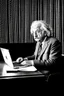 Placeholder: albert einstein in with laptop