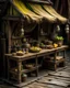 Placeholder: Medieval Fantasy, empty vender stall table, 1:1