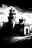 Placeholder: sketch an Omani scary castle dark room