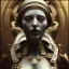 Placeholder: a greek marmor statue of a woman, steam punk, scary, horror, realistic, made in octane, cinematic, movie, CGI, ultra-realistic, extremely detailed octane rendering, 8K, VRAY Super Real ar 2:3, dof photorealistic futuristic 50mm lens hard lighting dark gray tintype photograph, realistic lighting, sephia colors