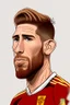 Placeholder: Sergio Ramos Spanish football player ,cartoon 2d