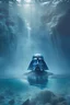 Placeholder: Photoreal darth vader hiding in atlantis under water in mystical fog waters