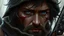 Placeholder: fantasy huntsman portrait battle-scarred human male