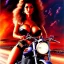 Placeholder: portrait of busty beautiful 'Female Rider on Akira Bike(1988)',painting by Earl Norem, simon Bisley, evan lee, 86-86, oil on canvas, cinematic composition, extreme detail,fit full head inside picture,8k