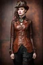 Placeholder: steampunk, women's leather clothing with pleats