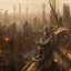 Placeholder: Dystopian, steampunk, cityscape, high resolution, glossy, Stirling archer