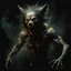 Placeholder: Surreal spooky agonizing werewolf transformation, kinetic double exposure photo layering of werewolf and man, sinister surrealism, horror, by George Harriman, by Stephen Gammell, by Jeremy Mann, eerie dark colors, sinister, hyperdetailed, matte oil painting,.