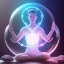 Placeholder: young yoga master holding up a glass shield, power surge , maze background , levitated lab equipment, 4k, Highly Detailed, Masterpiece, perfect eyes, Digital Illustration, Cinematic Lighting, Realistic, Sharp Focus, Centered, Beautifully Lit, Bioluminescent by Stanley Artgerm Lau