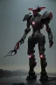 Placeholder: dark armor robot ai soldier mech dystopian scary gladiator predator monster