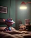 Placeholder: Boy room scene with color hair monster, Steven Spielberg style, realistic photo, sweet, concept art, smooth, unreal engine 5, god lights, ray tracing, RTX, lumen lighting, ultra detail, volumetric lighting, 3d.