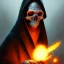 Placeholder: A portrait of The Grim Reaper, art by RHADS trending on artstation