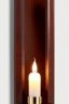 Placeholder: antique wall sconce with burning candle, close up photography, wood, on white background, ultra detailed, geometric details, in the style Medieval , Canon EOS, 35mm lens, 8k, photorealistic, --ar 2:3