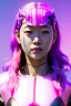 Placeholder: Ultra realistic portrait, Asian cyborg woman, samurai warrior :: symmetry photography, cyberpunk style, pink hair, glow makeup:: black samurai army, katana, japanese traditional ornaments, pink, white, black, glow eyes, cinematic, Ultra realistic, dark scene, soft color, highly detailed, unreal engine 5, RTX, ultra detail, 3d, finely drawn, high definition.