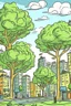 Placeholder: city trees old cartoon